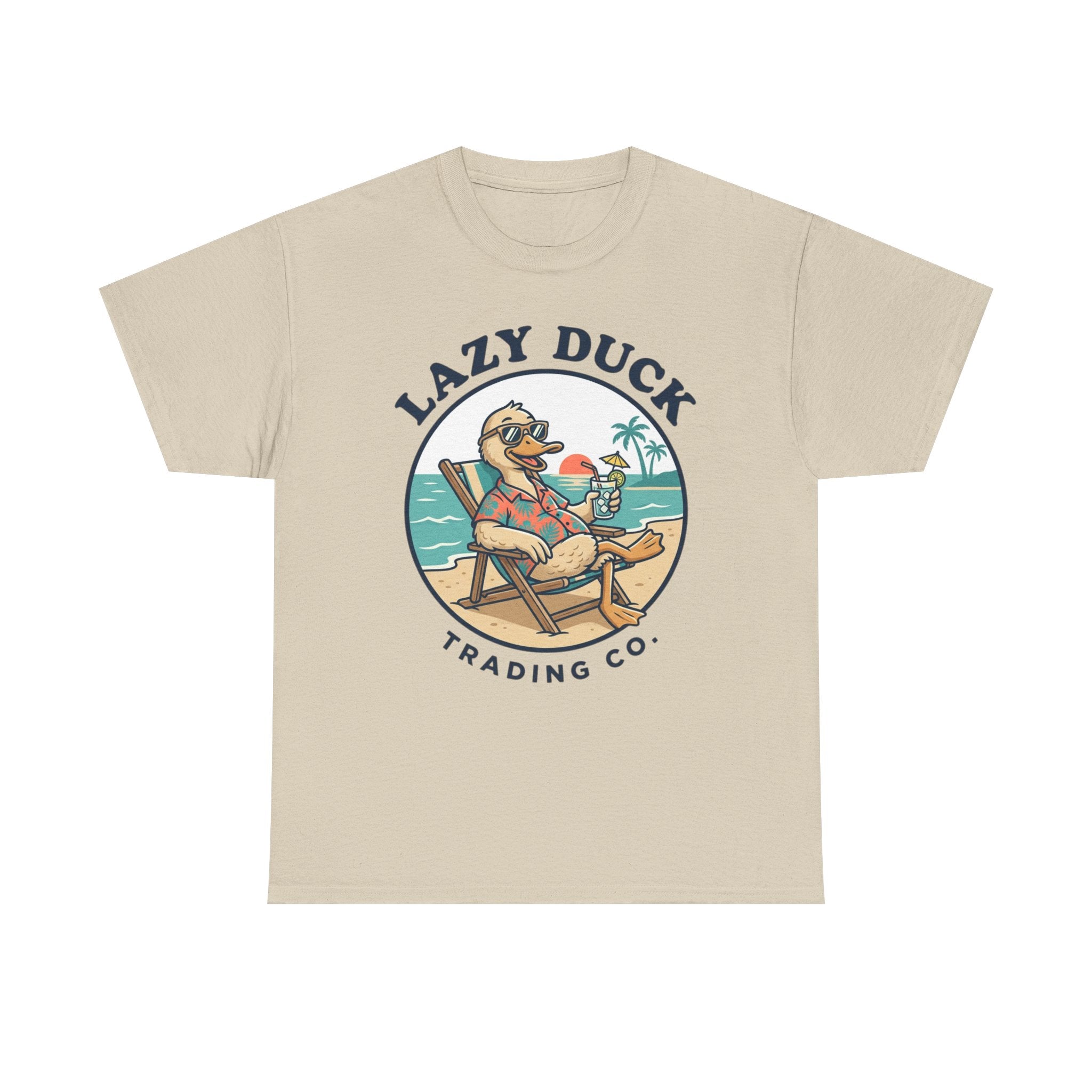 Lazy Duck Beach Graphic Tee | Retro Beach Duck Illustration