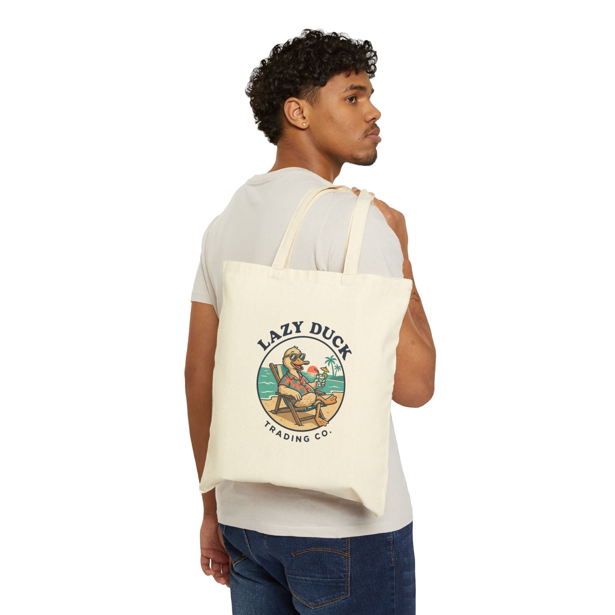 Lazy Duck Trading Co. Beach Duck Tote Bag | Canvas Market Tote