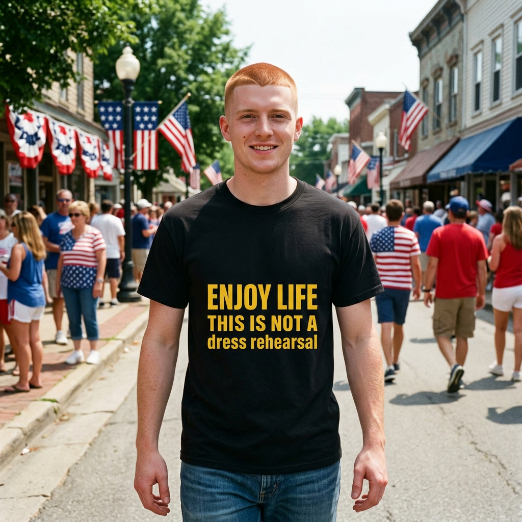 Enjoy Life This Is Not A Dress Rehearsal T-Shirt | Inspirational Quote Tee