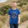 American Flag Peace Sign Love Everyone T-Shirt | Patriotic Peace Tee