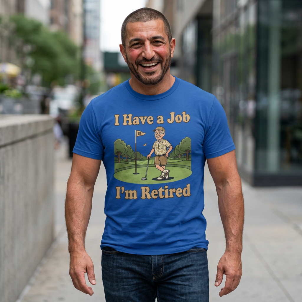 Retired Golfer T-Shirt — "I Have a Job, I’m Retired" Funny Retirement Golf Tee
