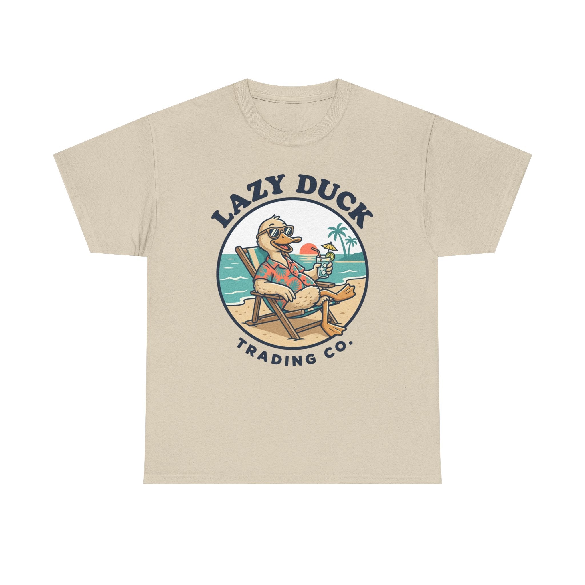Lazy Duck Beach Graphic Tee | Retro Beach Duck Illustration