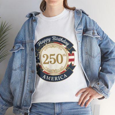Happy Birthday 250th America T-Shirt | 250th Anniversary USA Tee