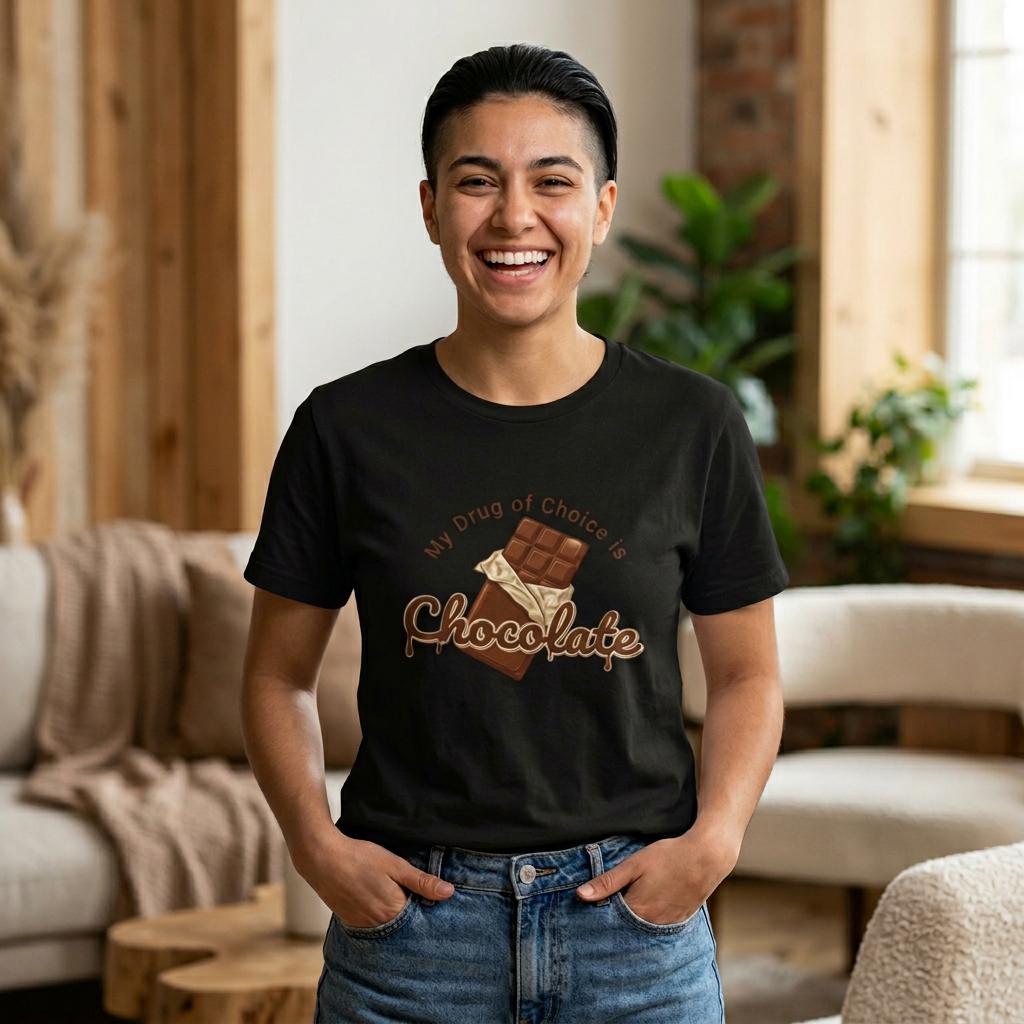 Chocolate Bar Tee | My Drug of Choice is Chocolate, Candy Lover Shirt